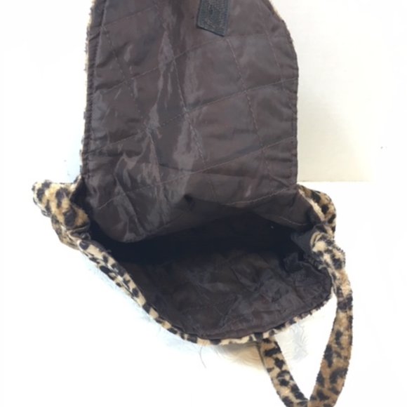 Vintage Chetah Print Soft Fabric Crossbody Bag Handmade - Picture 8 of 9